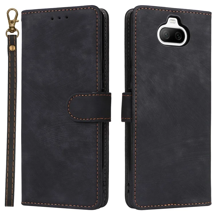 Pour Sony Xperia 8 Étui de protection RFID en cuir PU avec portefeuille - Noir