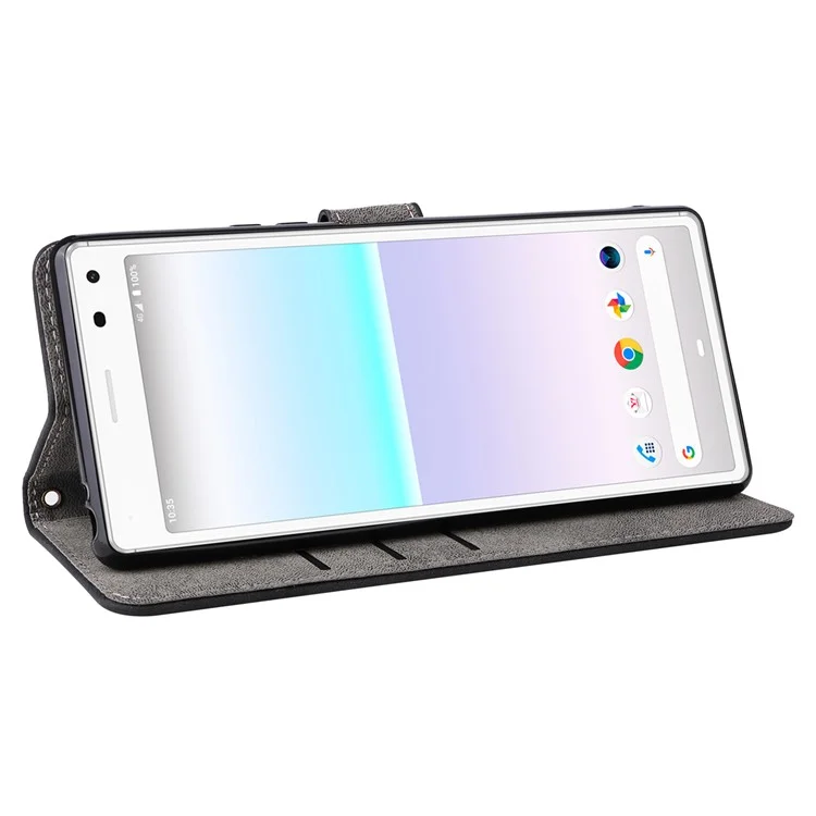 Pour Sony Xperia 8 Étui de protection RFID en cuir PU avec portefeuille - Noir