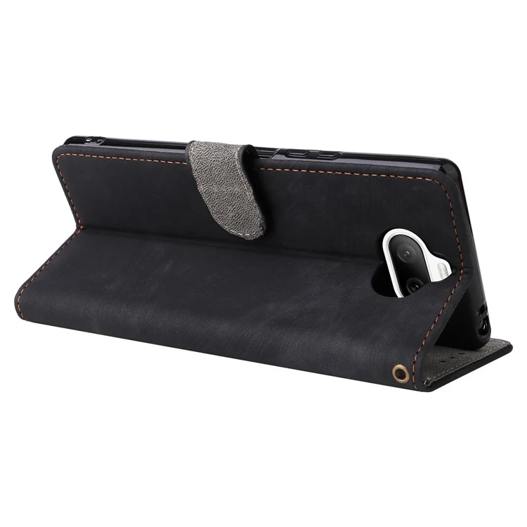 Pour Sony Xperia 8 Étui de protection RFID en cuir PU avec portefeuille - Noir