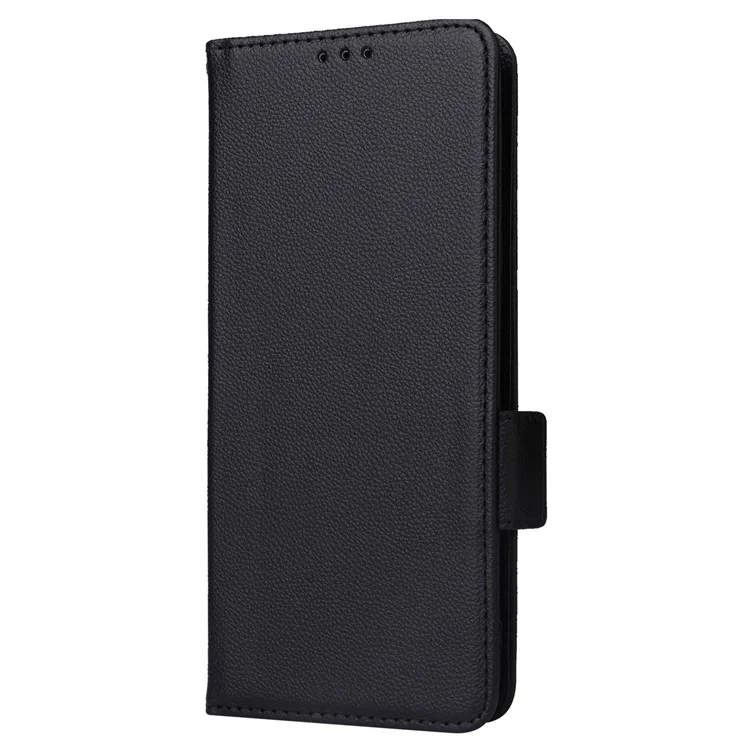 For ZTE Blade V41 Smart / Blade A72s / Optus X Max Leather Phone Case with Strap Litchi Texture - Black