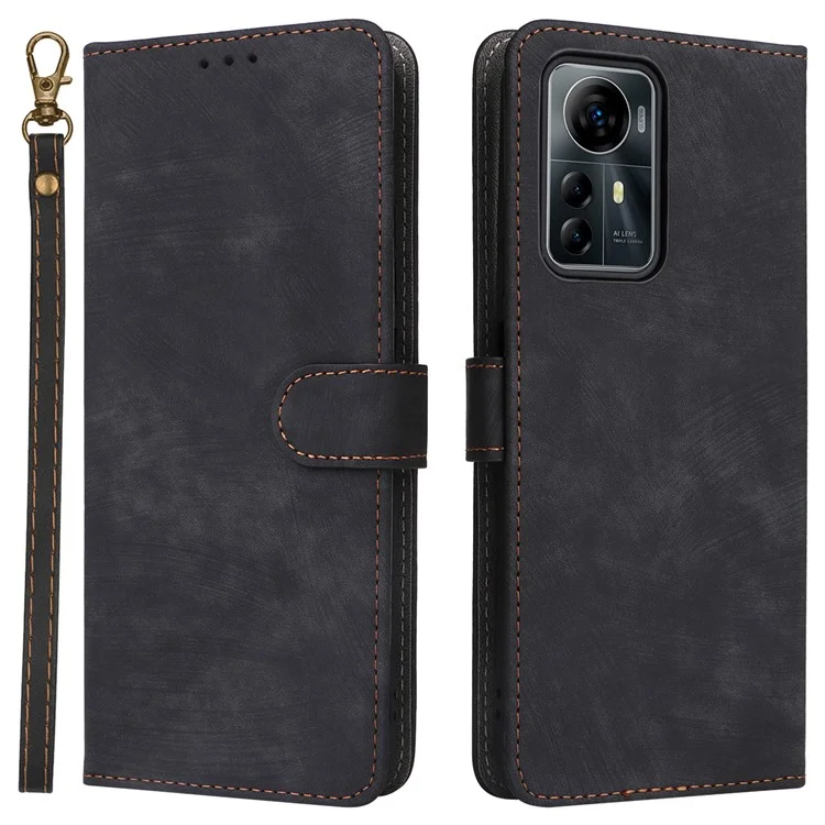 For ZTE Blade V41 Smart / Blade A72s / Optus X Max Case RFID Blocking Phone Wallet Cover - Black