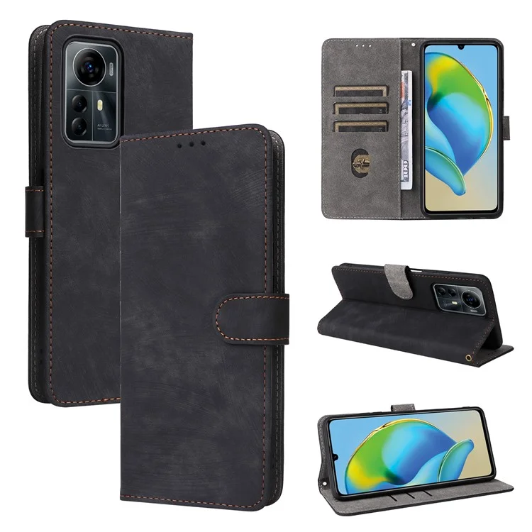 For ZTE Blade V41 Smart / Blade A72s / Optus X Max Case RFID Blocking Phone Wallet Cover - Black