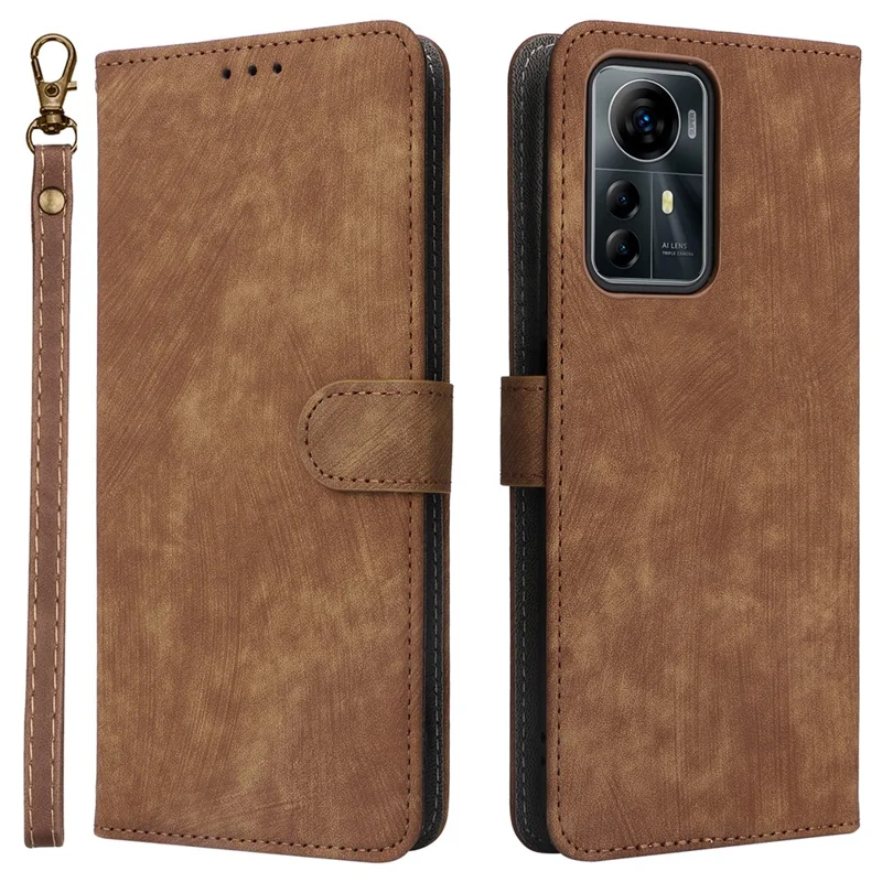 For ZTE Blade V41 Smart / Blade A72s / Optus X Max Case RFID Blocking Phone Wallet Cover - Brown