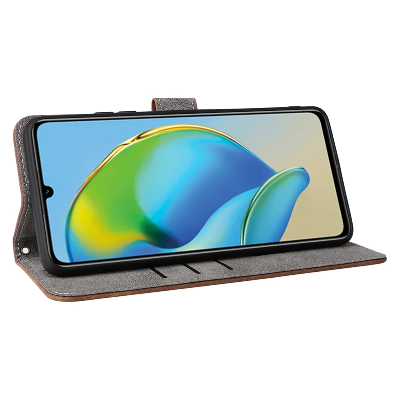 For ZTE Blade V41 Smart / Blade A72s / Optus X Max Case RFID Blocking Phone Wallet Cover - Brown