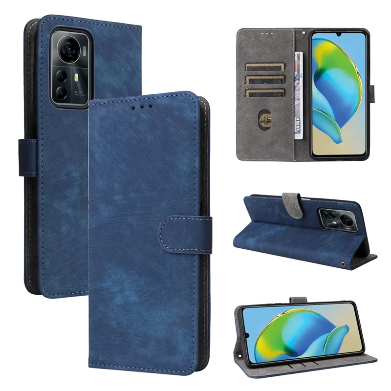 For ZTE Blade V41 Smart / Blade A72s / Optus X Max Case RFID Blocking Phone Wallet Cover - Blue