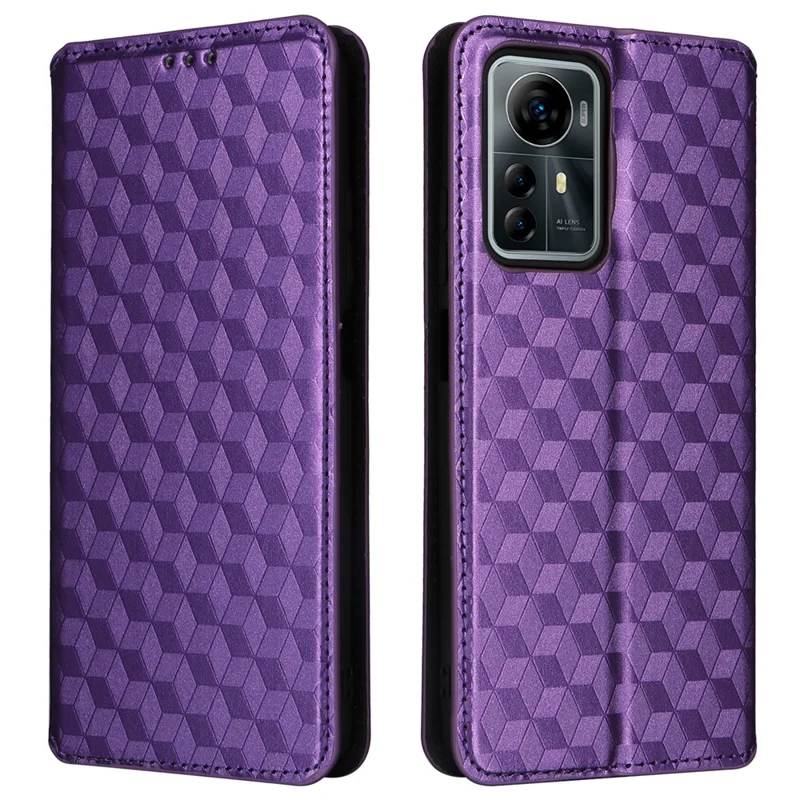 For ZTE Blade V41 Smart / Blade A72s / Optus X Max Leather Case Wallet Stand Phone Cover - Purple