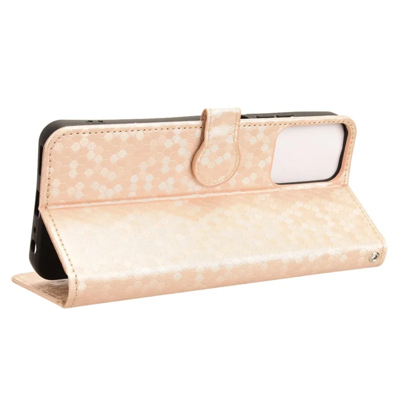 For Motorola Moto G Power (2024) Phone Case Dot Imprinted Wallet Flip Cover - Rose Gold