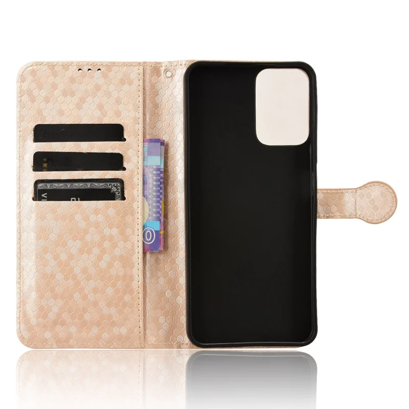 For Motorola Moto G Power (2024) Phone Case Dot Imprinted Wallet Flip Cover - Rose Gold