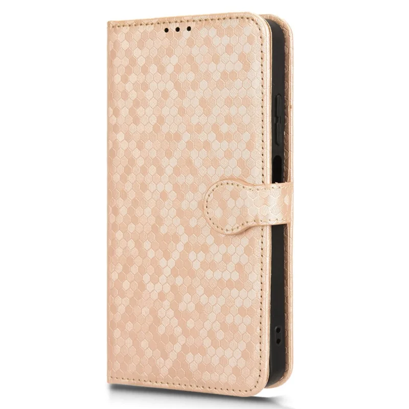 For Motorola Moto G Power (2024) Phone Case Dot Imprinted Wallet Flip Cover - Rose Gold