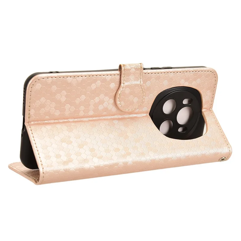 For Honor Magic6 5G Leather Case Dot Imprinted Phone Cover Wallet - Rose Gold