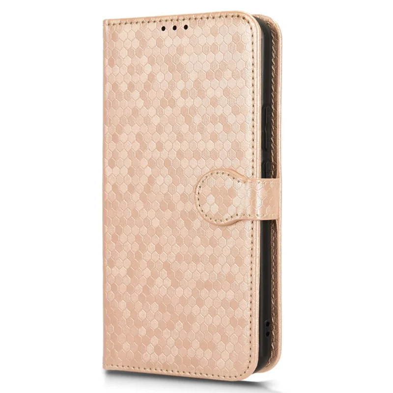 For Honor Magic6 5G Leather Case Dot Imprinted Phone Cover Wallet - Rose Gold