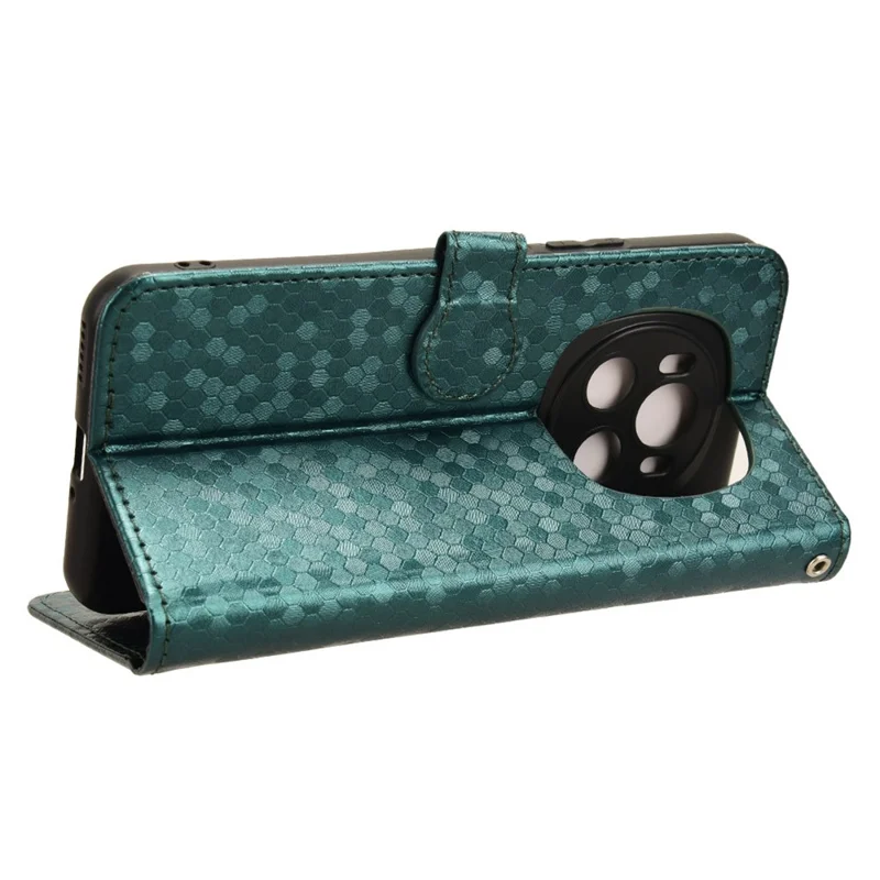 For Honor Magic6 5G Leather Case Dot Imprinted Phone Cover Wallet - Green