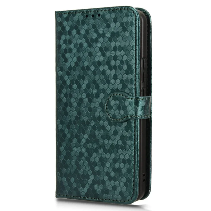 For Honor Magic6 5G Leather Case Dot Imprinted Phone Cover Wallet - Green