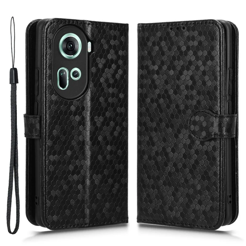 Per Oppo Reno11 5G (Global) Custodia Portafoglio in Pelle Flip Cover per Telefono - Nero