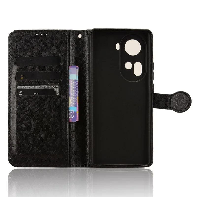 Per Oppo Reno11 5G (Global) Custodia Portafoglio in Pelle Flip Cover per Telefono - Nero