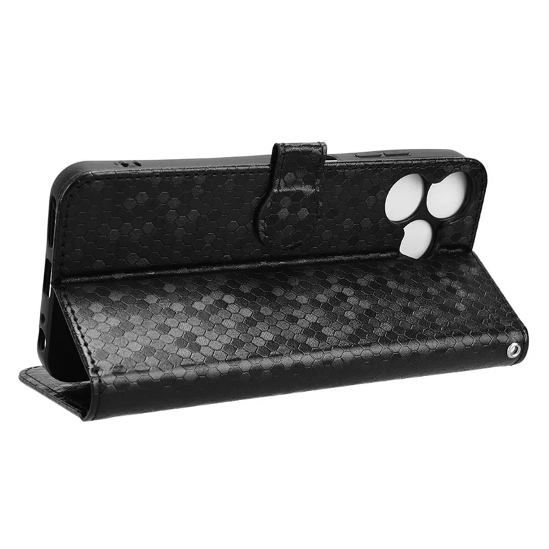 Pour ZTE Blade V50 Smart / Blade V50 Design 4G Étui en cuir à motif à pois Flip Phone Cover - Noir