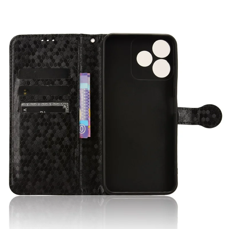 Pour ZTE Blade V50 Smart / Blade V50 Design 4G Étui en cuir à motif à pois Flip Phone Cover - Noir