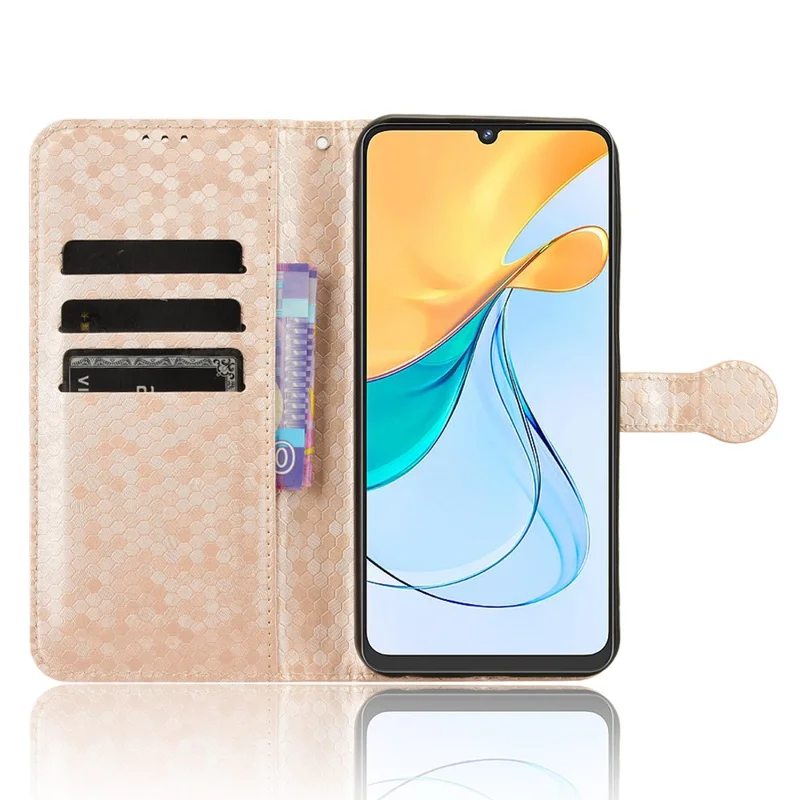 For ZTE Blade V50 Smart / Blade V50 Design 4G Leather Case Dot Imprinted Flip Phone Cover - Rose Gold