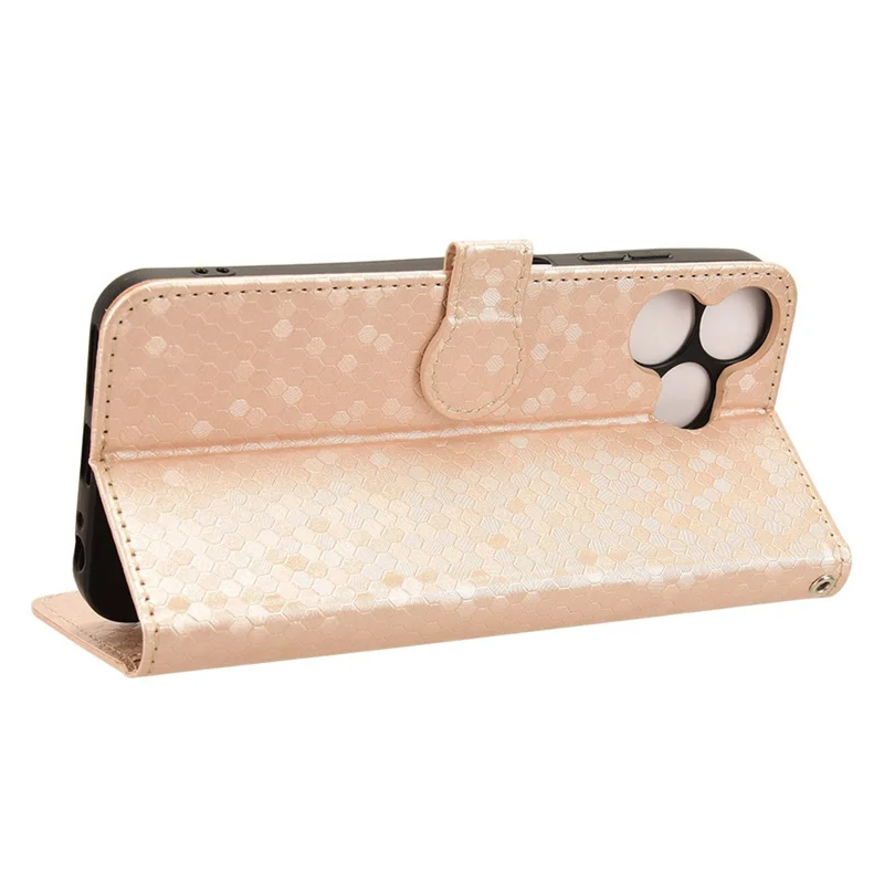 For ZTE Blade V50 Smart / Blade V50 Design 4G Leather Case Dot Imprinted Flip Phone Cover - Rose Gold