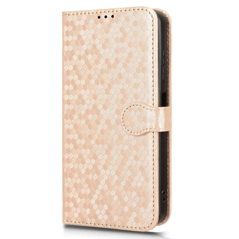 For ZTE Blade V50 Smart / Blade V50 Design 4G Leather Case Dot Imprinted Flip Phone Cover - Rose Gold
