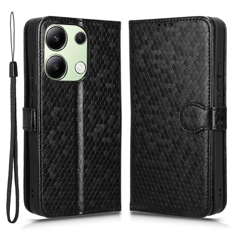 Para Xiaomi Redmi Note 13 4G Funda Flip Phone Wallet Leather Stand Cover - Negro