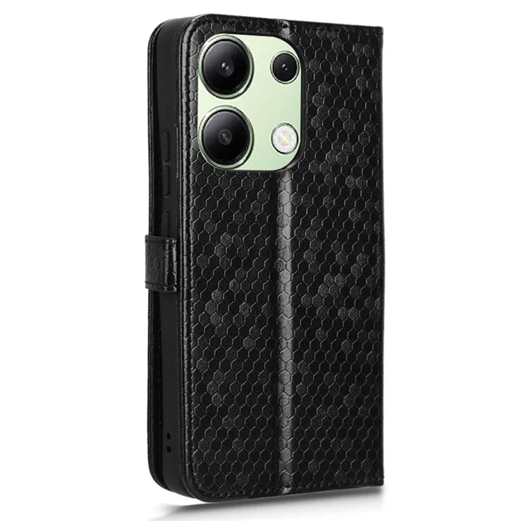 Para Xiaomi Redmi Note 13 4G Funda Flip Phone Wallet Leather Stand Cover - Negro