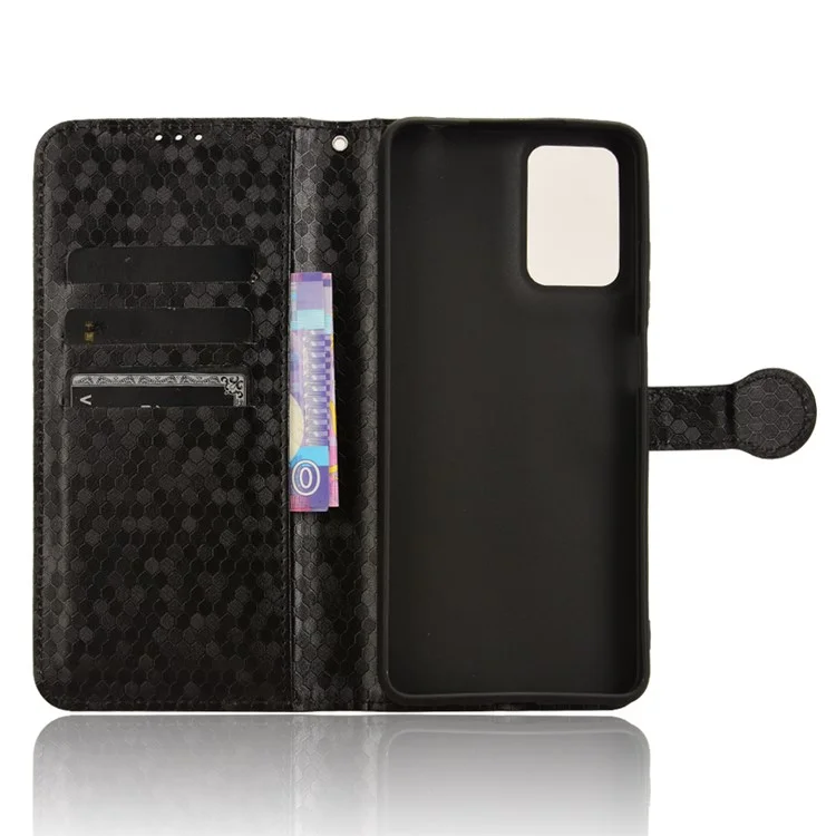 Для Motorola Moto E14 4G / G04 4G / G04s 4G / G24 4G Wallet Case Dot Pattern Imprinted Leather Cover - Черный