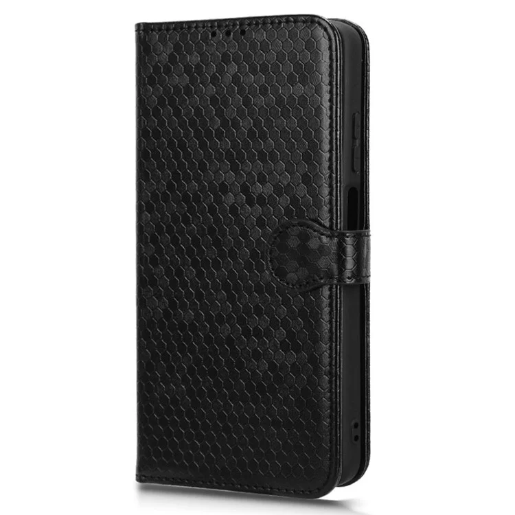 Для Motorola Moto E14 4G / G04 4G / G04s 4G / G24 4G Wallet Case Dot Pattern Imprinted Leather Cover - Черный