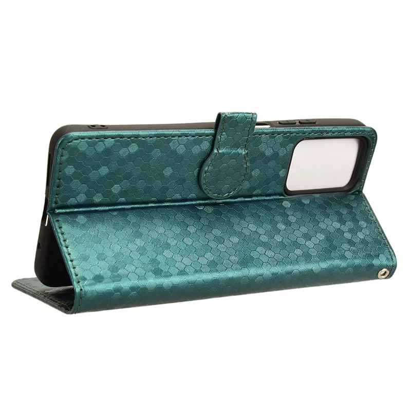 For Motorola Moto E14 4G / G04 4G / G04s 4G / G24 4G Wallet Case Dot Pattern Imprinted Leather Cover - Green