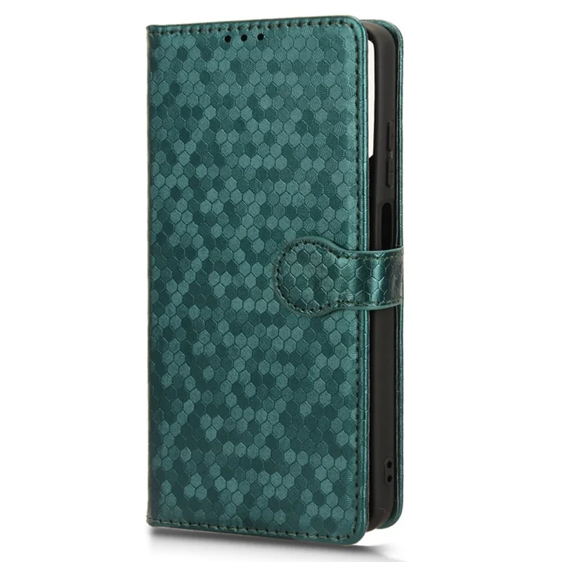 For Motorola Moto E14 4G / G04 4G / G04s 4G / G24 4G Wallet Case Dot Pattern Imprinted Leather Cover - Green