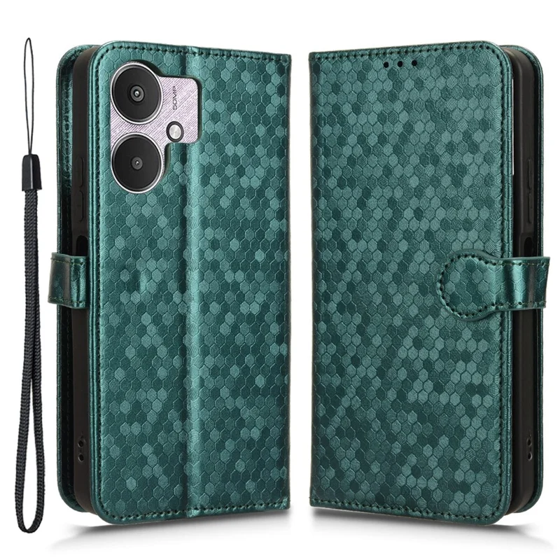 For Xiaomi Redmi 13C 4G / 13C 5G / Poco C65 4G / Poco M6 5G / 13R 5G Case Wallet Leather Flip Cover - Green