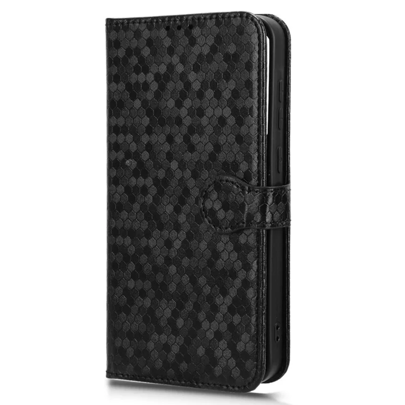 Voor Samsung Galaxy A55 5G hoesje met stippenpatroon Leerachtige cover met portemonnee - Zwart