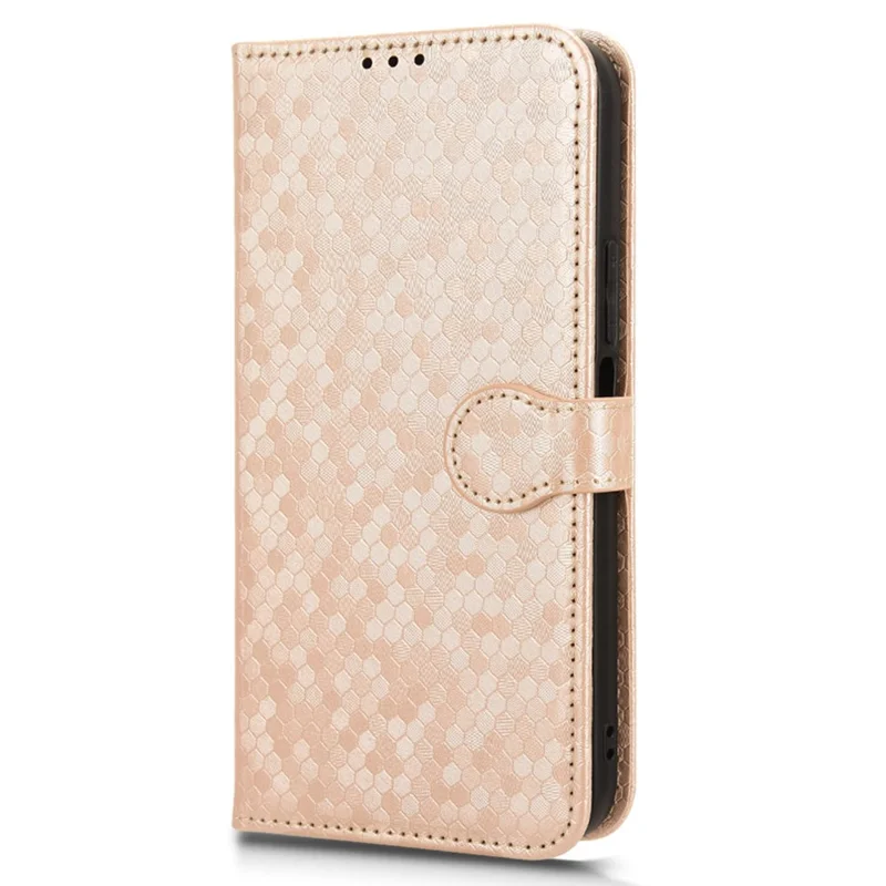 For Honor X8b 4G Case Dot Pattern Imprinted Leather Phone Wallet Cover - Rose Gold