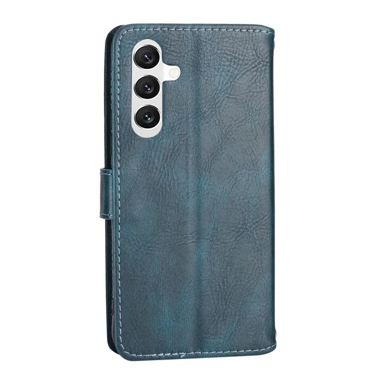 Per Samsung Galaxy A55 5G Custodia in Pelle con Cerniera Portafoglio Cover Telefonica con 2 Cinghie - Blu