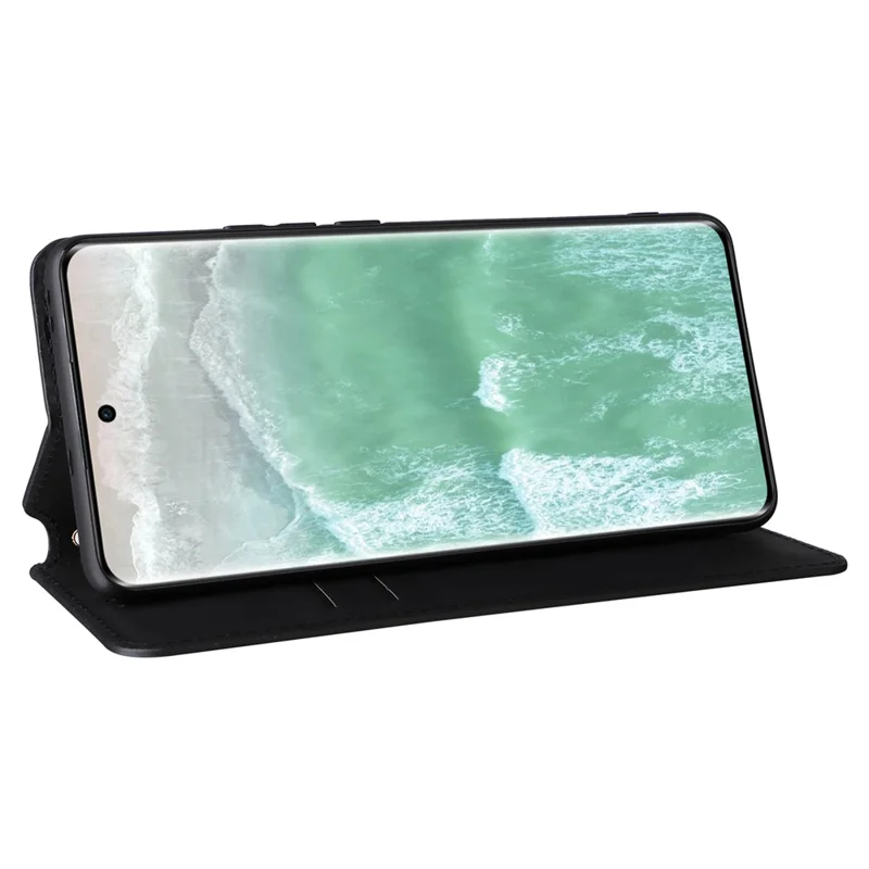 For Oppo Reno11 5G (Global) Leather Wallet Case Rhombus Imprinted Magnetic Closing - Black