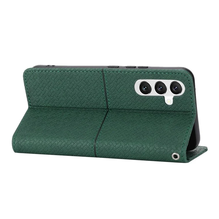 For Samsung Galaxy A35 5G Case with Strap Wallet Leather Flip Phone Cover - Green