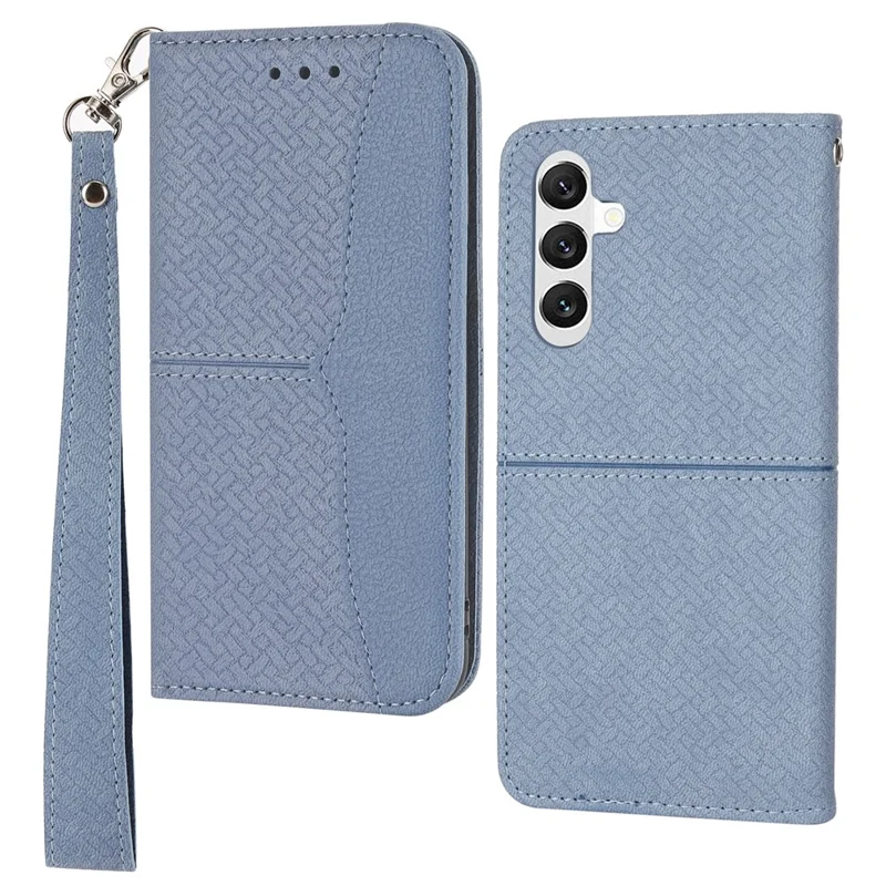For Samsung Galaxy A35 5G Case with Strap Wallet Leather Flip Phone Cover - Grey
