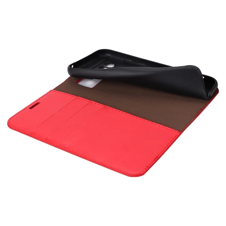 Per Google Pixel 8a Phone Wallet Case Split Leather Cover Crazy Horse Texture - Rosso