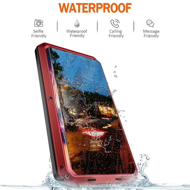 For Samsung Galaxy S24 Ultra Case Silicone+Metal Phone Cover with PET Screen Protector - Red