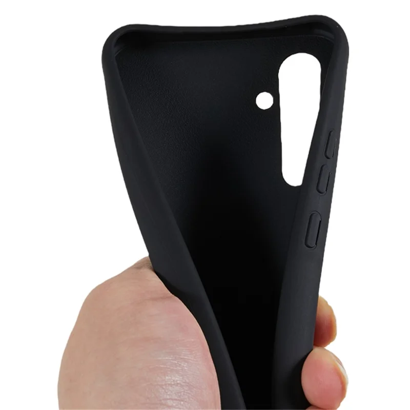 For Samsung Galaxy A35 5G Cell Phone Case Anti-fall TPU Shell with Wide Lanyard - Black