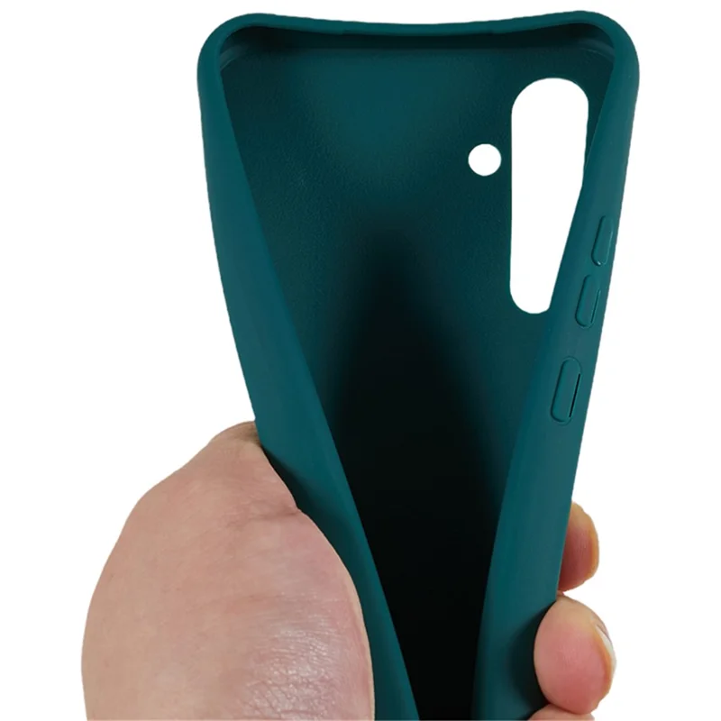 For Samsung Galaxy A15 5G Phone Case TPU Drop-proof Cover with Long Lanyard - Dark Green