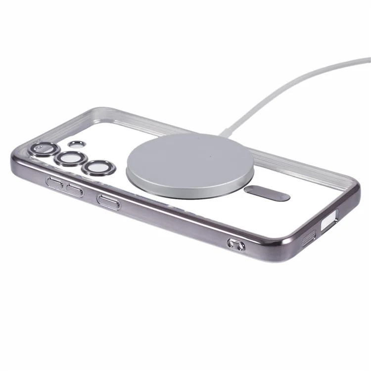 X-LEVEL For Samsung Galaxy S24+ Магнитный чехол Electroplating Защитная крышка полной линзы - Чёрный