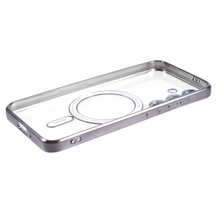 X-LEVEL For Samsung Galaxy S24+ Магнитный чехол Electroplating Защитная крышка полной линзы - Чёрный