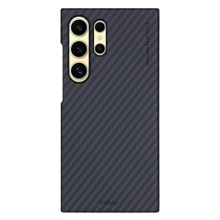 X-LEVEL For Samsung Galaxy S24 Ultra Magnetic Case Carbon Fiber Texture PC Phone Cover