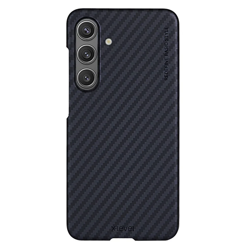 X-LEVEL For Samsung Galaxy S24 Hard PC Cover Carbon Fiber Texture Magnetic Phone Case