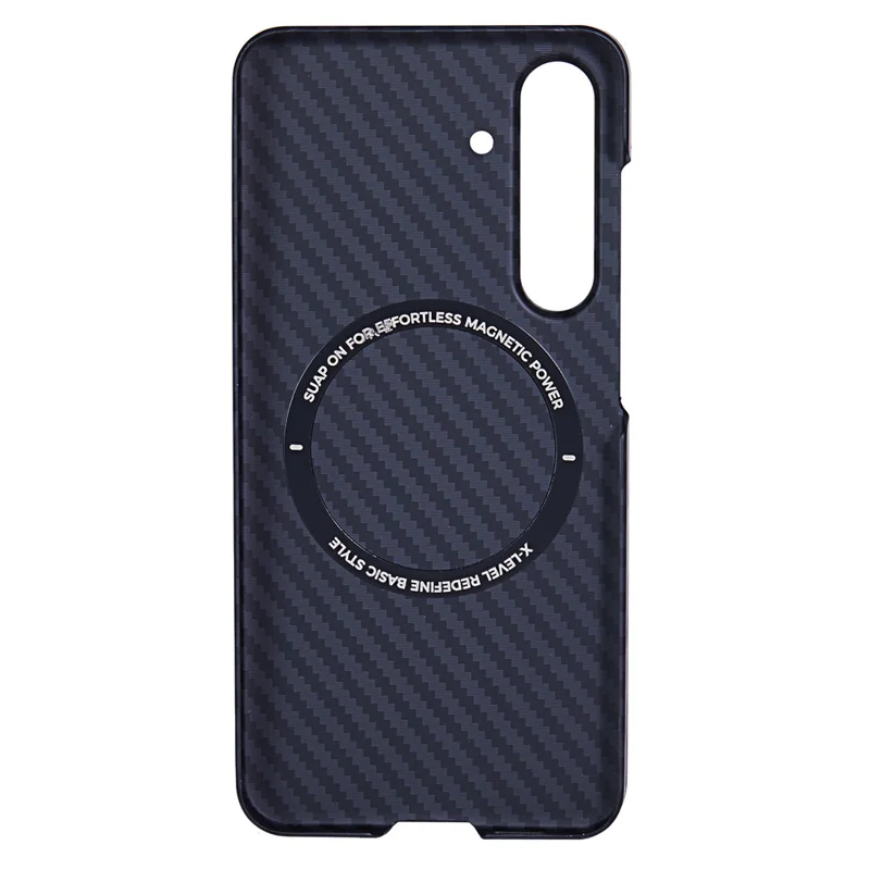 X-LEVEL For Samsung Galaxy S24 Hard PC Cover Carbon Fiber Texture Magnetic Phone Case