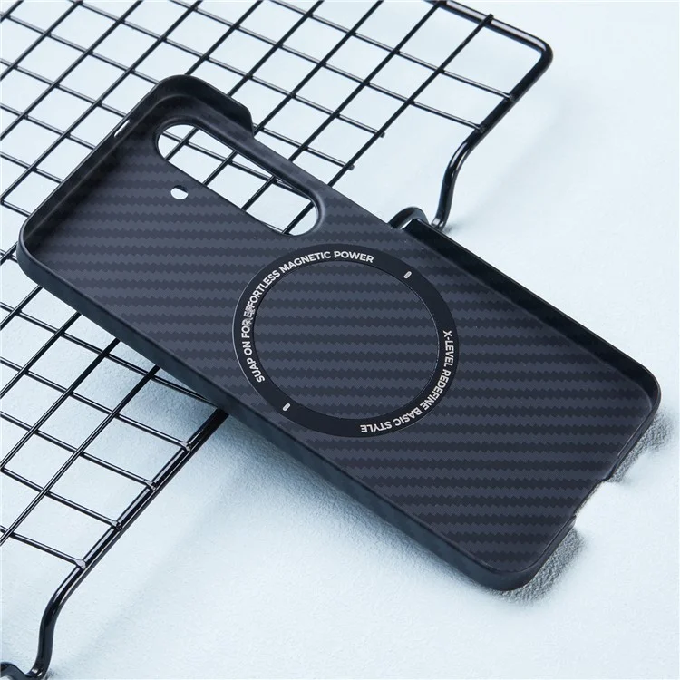 X-LEVEL For Samsung Galaxy S24+ Carbon Fiber Magnetic Case Scratch Resistant Slim Cover