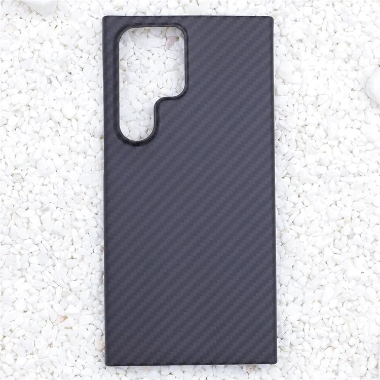 Para Samsung Galaxy S24 Ultra Aramid Fiber Phone Case 1500D Coarse Texture Case-Less Touch Feeling - Negro