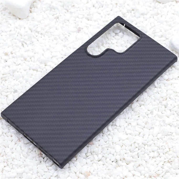 Para Samsung Galaxy S24 Ultra Aramid Fiber Phone Case 1500D Coarse Texture Case-Less Touch Feeling - Negro