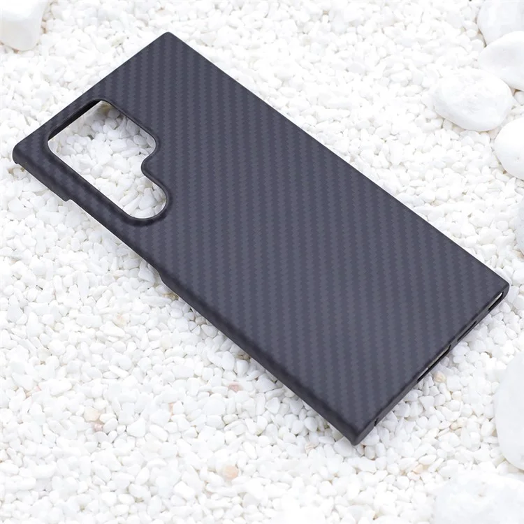 Para Samsung Galaxy S24 Ultra Aramid Fiber Phone Case 1500D Coarse Texture Case-Less Touch Feeling - Negro